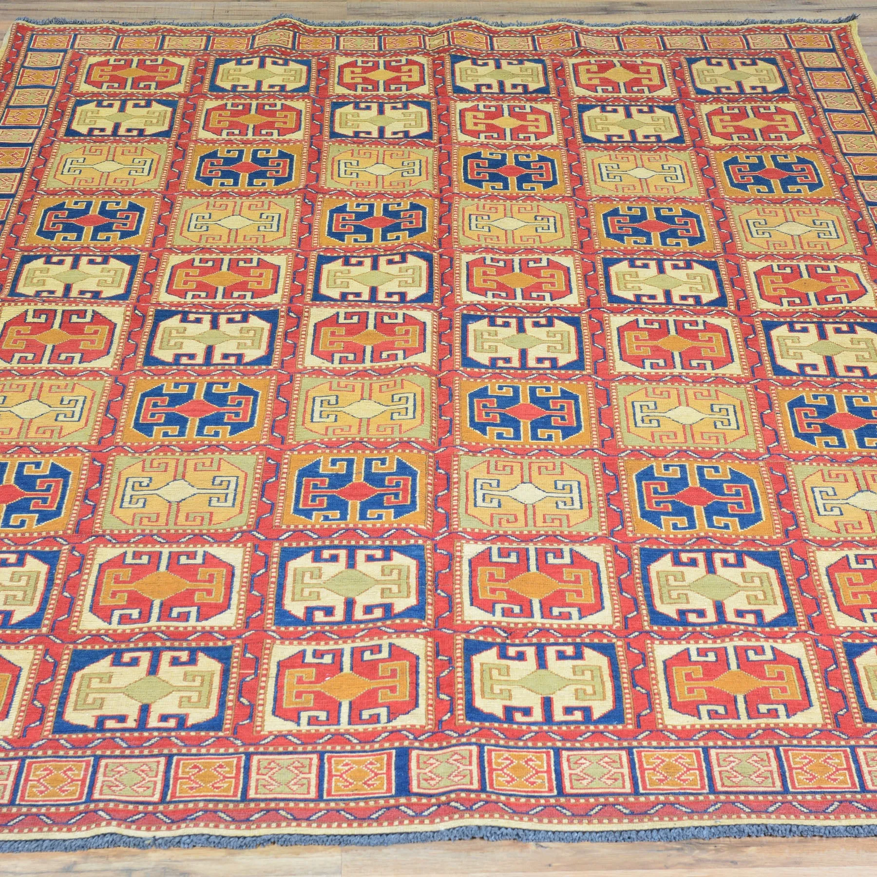 Hand-Woven Afghan Soumack Tribal Geometric Handmade Wool Rug (Size 5.1 X 7.0) Brrsf-1131