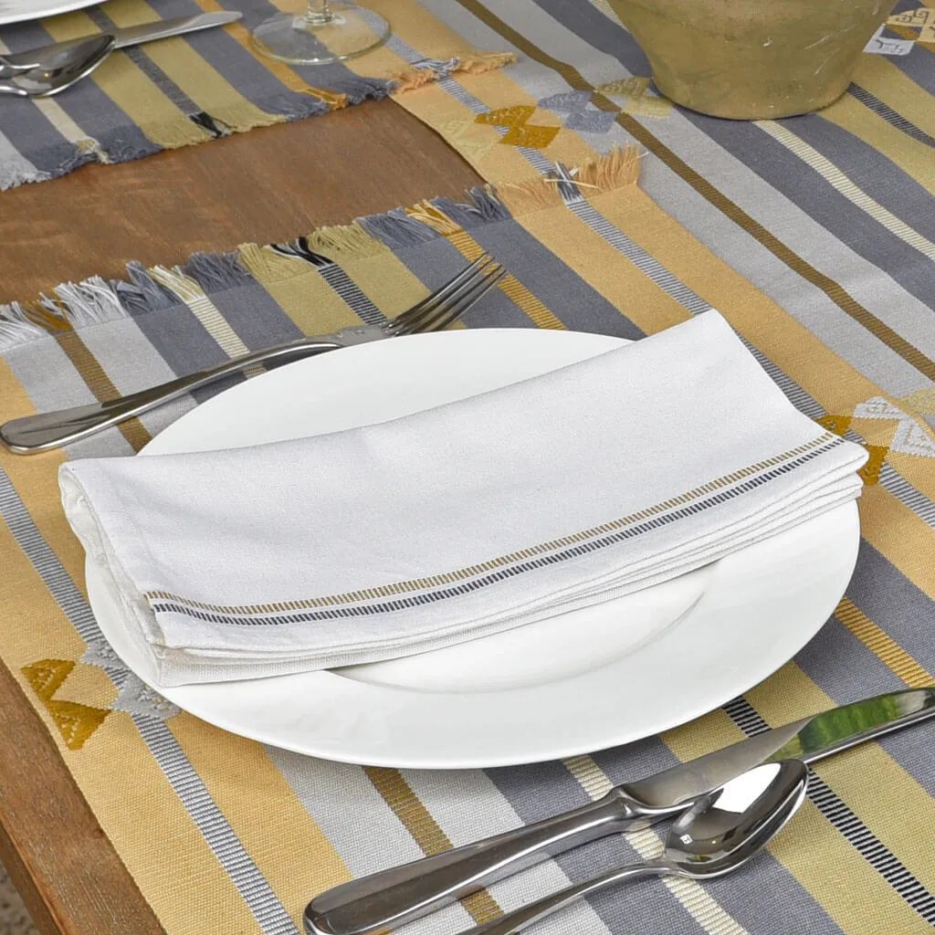 Hand Woven Celebration Napkins | White