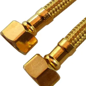 Haron B4F09G 9″ (225mm) GOLD 1/2″F x 1/2″F Stainless Steel Braided Hose
