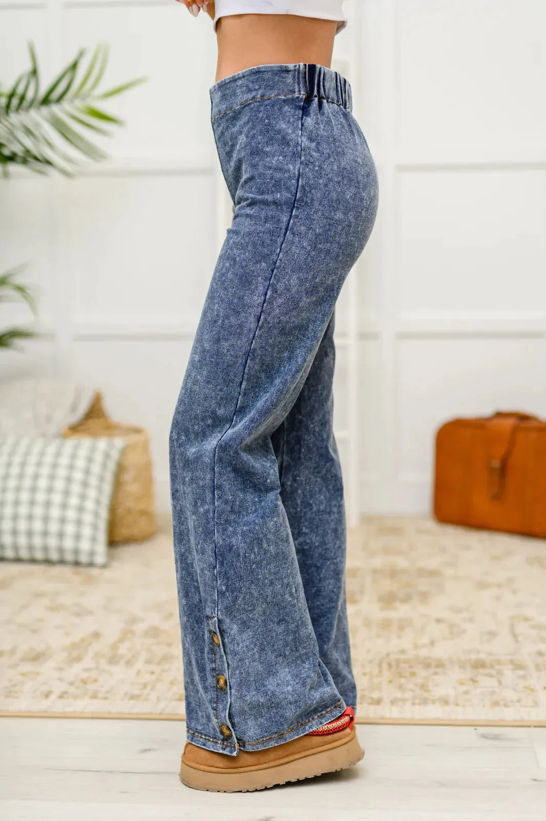 Hazel Blues® | Park City Button Flare Pants