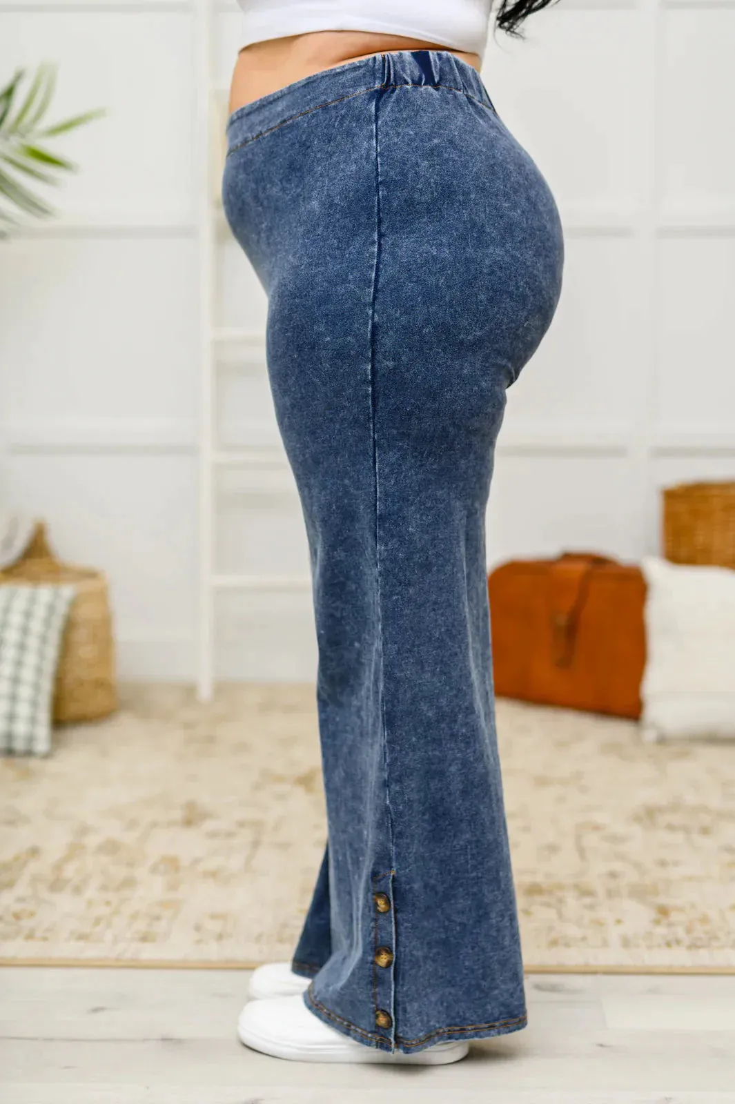 Hazel Blues® | Park City Button Flare Pants