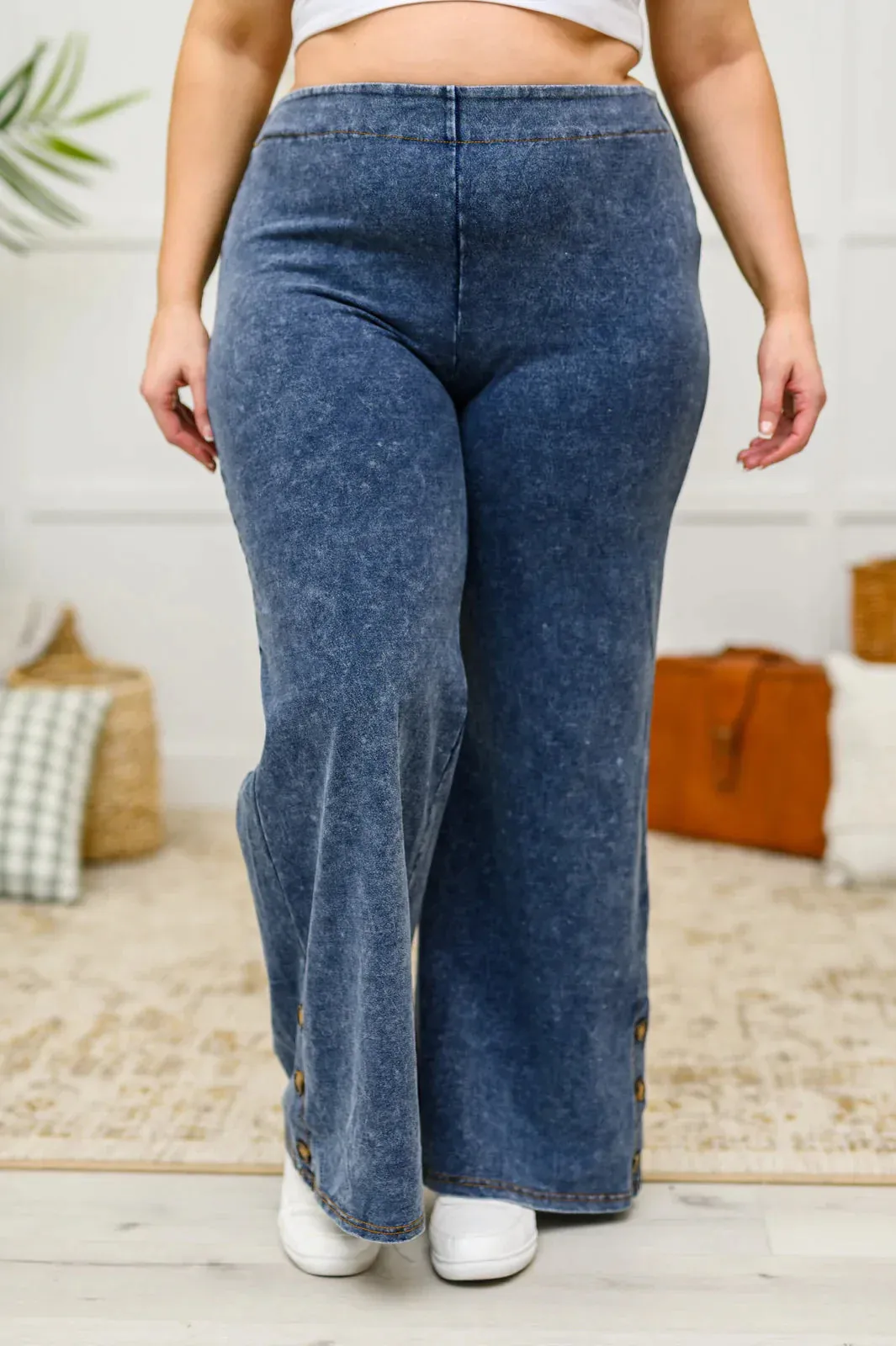 Hazel Blues® | Park City Button Flare Pants