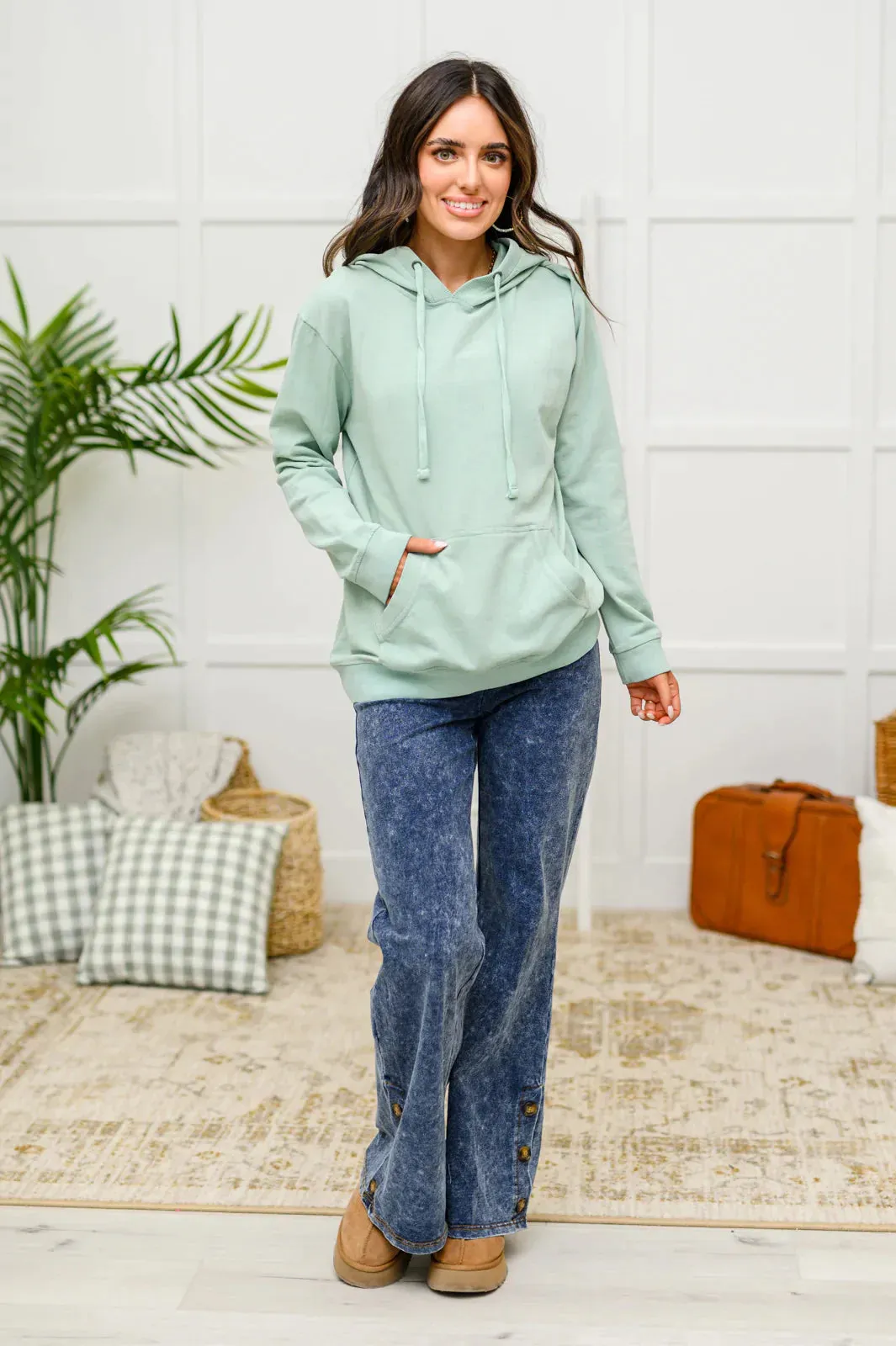 Hazel Blues® | Park City Button Flare Pants