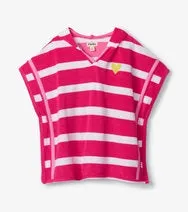 Heart Beach Stripes Hooded Coverup
