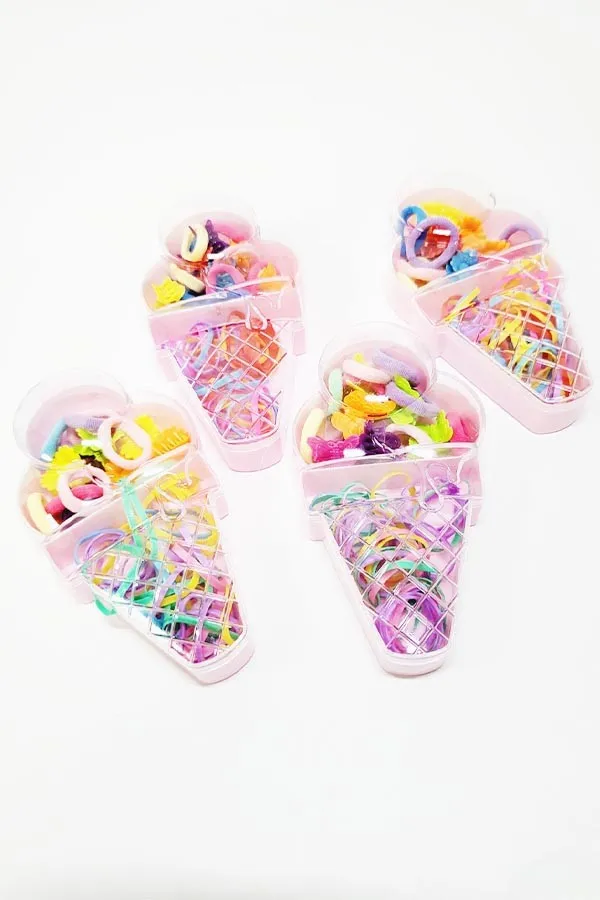 Ice Cream Cone Container Hair Accessory Set