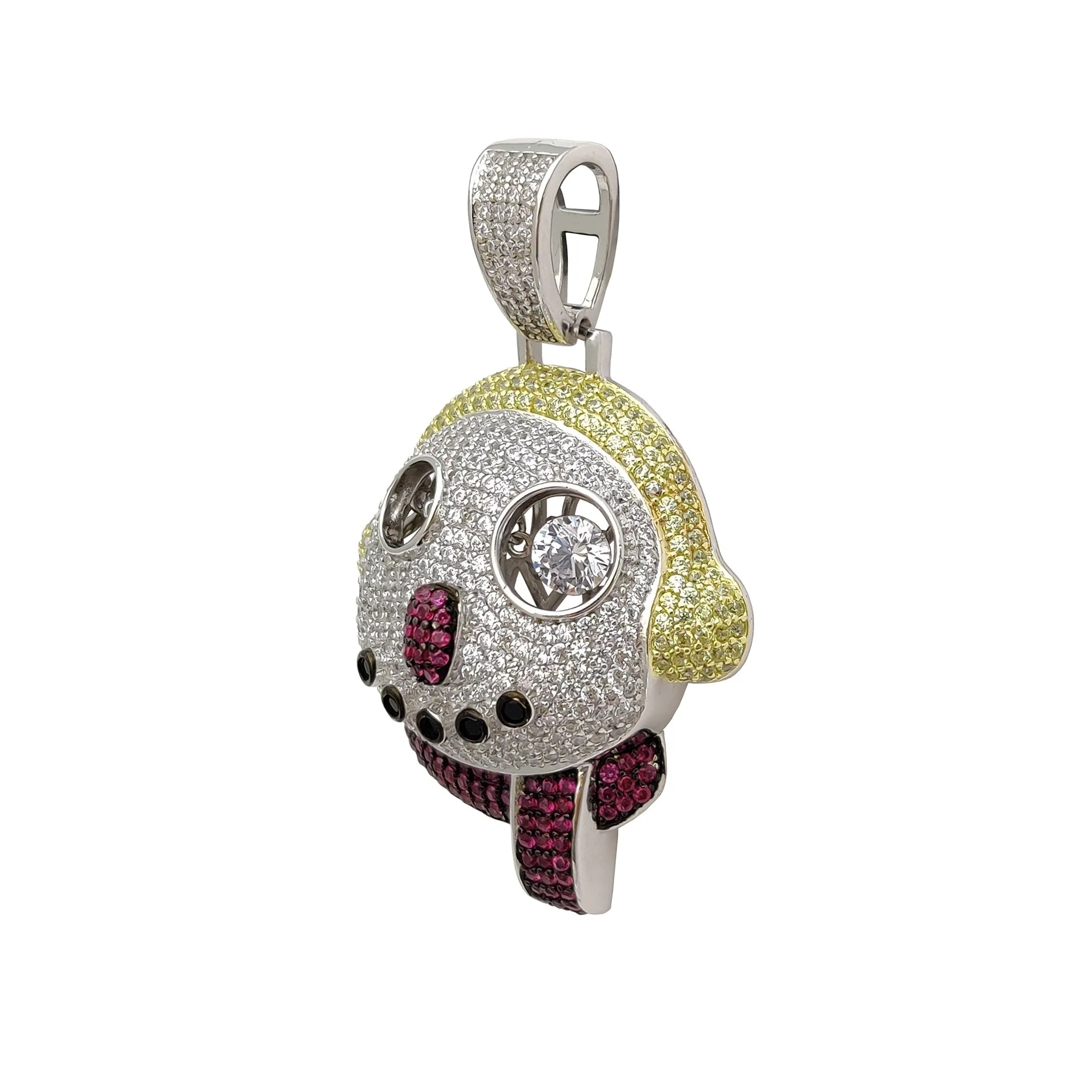 Iced-Out Cozy Snowman Pendant (Silver)