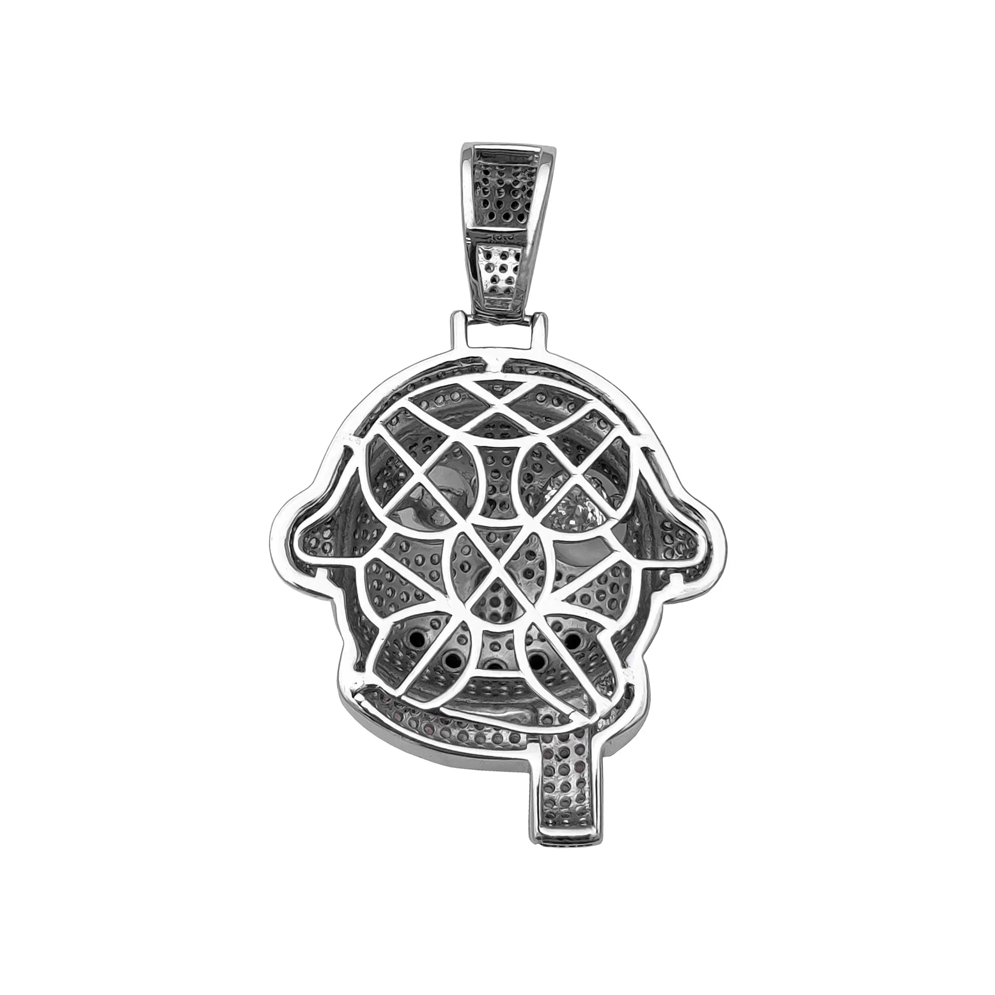 Iced-Out Cozy Snowman Pendant (Silver)