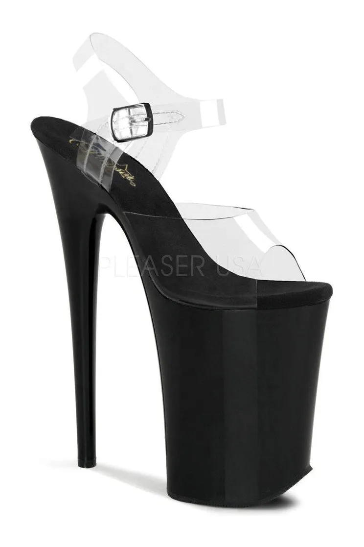 INFINITY-908 Platform Sandal | Clear Vinyl
