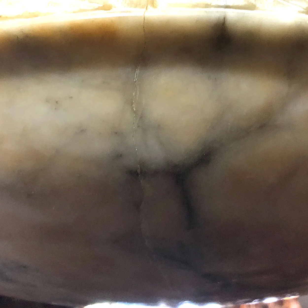 Italian Alabaster Hanging Dish Shade Four-Light Pendant Light