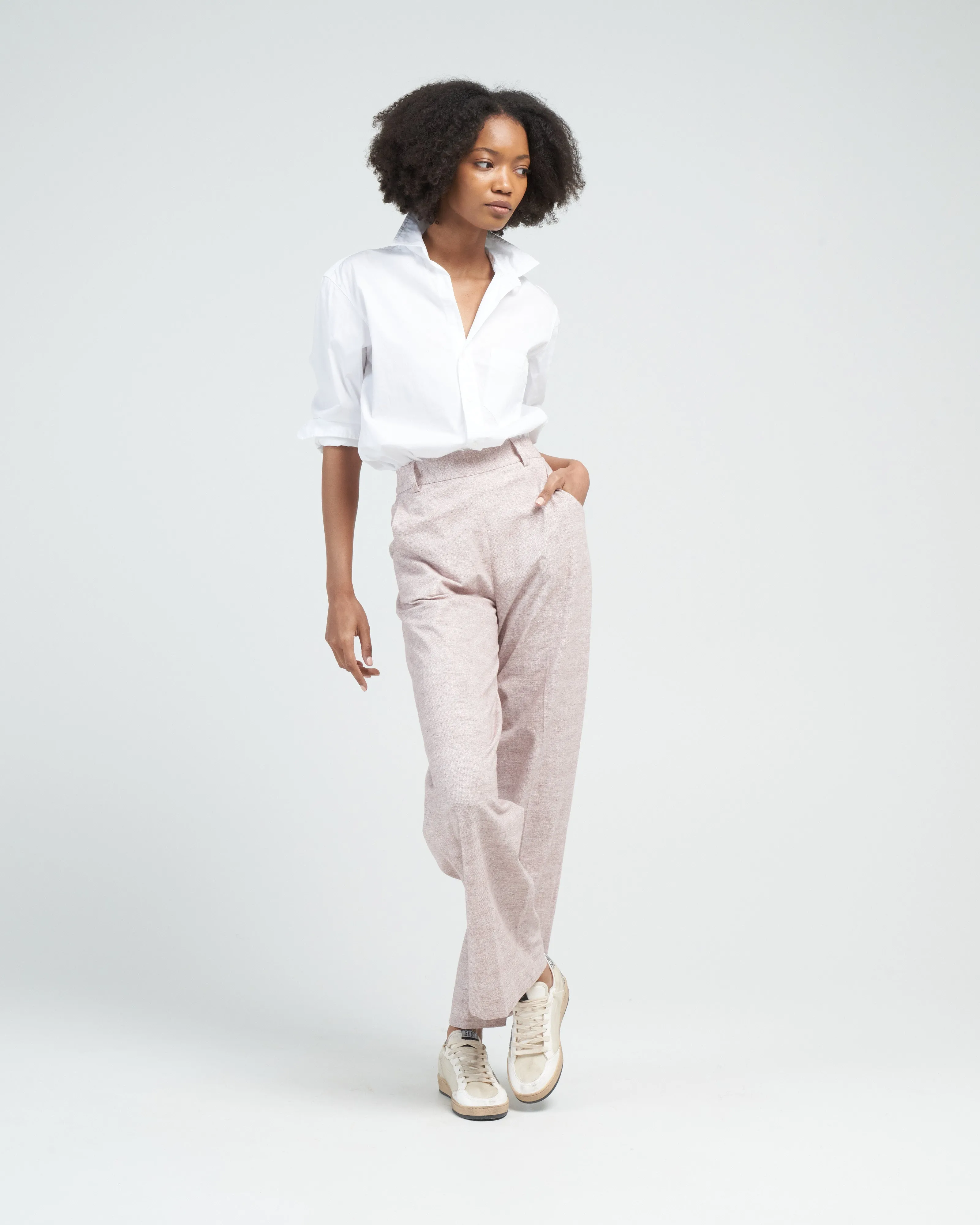 joedy woven button up - white superluxe