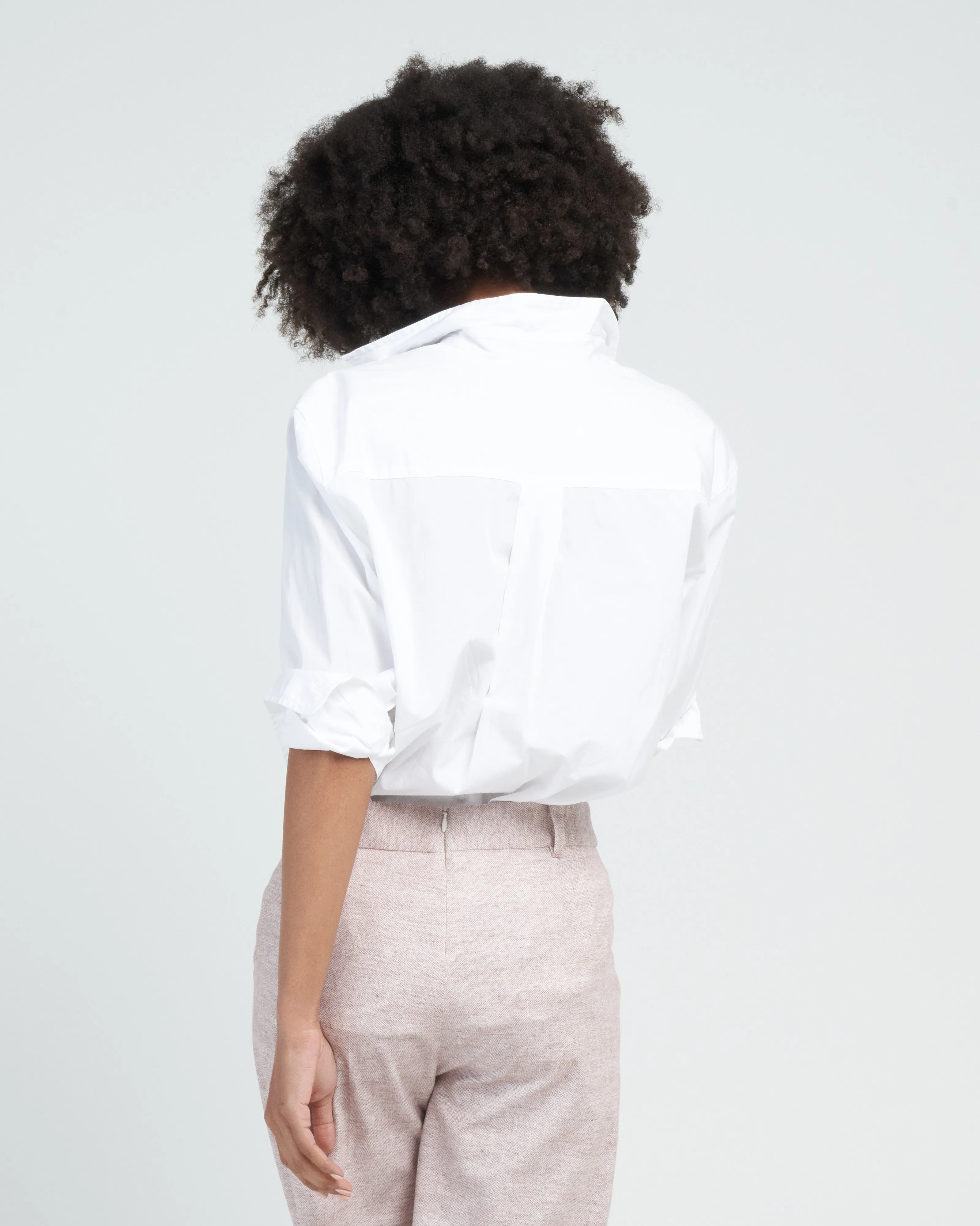 joedy woven button up - white superluxe