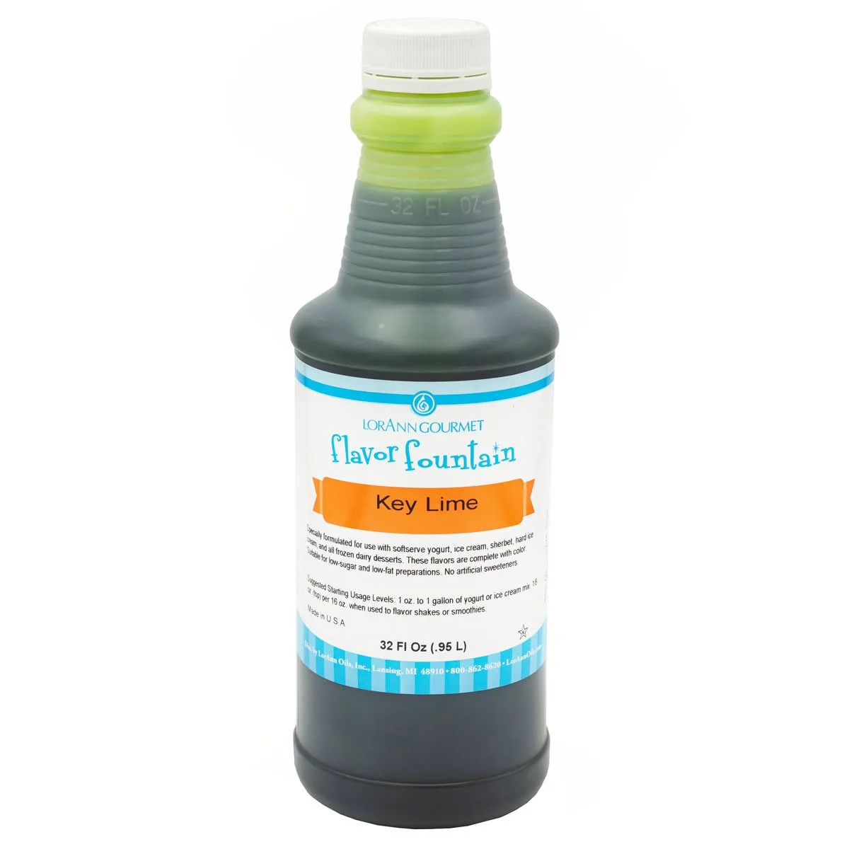 Key Lime Flavor Fountain - 4 oz. - 32 oz. - Ice Cream and Beverage Flavors - LorAnn Oils - Canadian Distribution