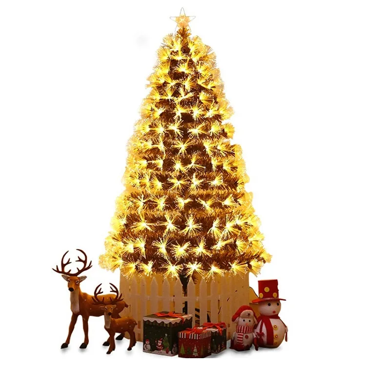LED Fibre Optic Warm White Christmas Tree - 8FT
