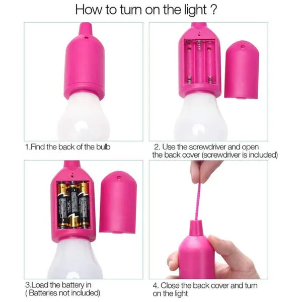 LED Pull Cord Light Bulb (random Color)