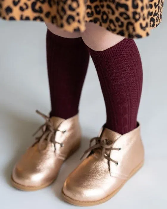 Little Stocking Co Knee High Socks - Wine