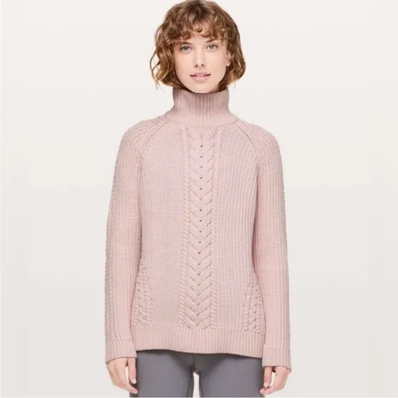 Lululemon Bring The Cozy Turtleneck Sweater in Misty Pink