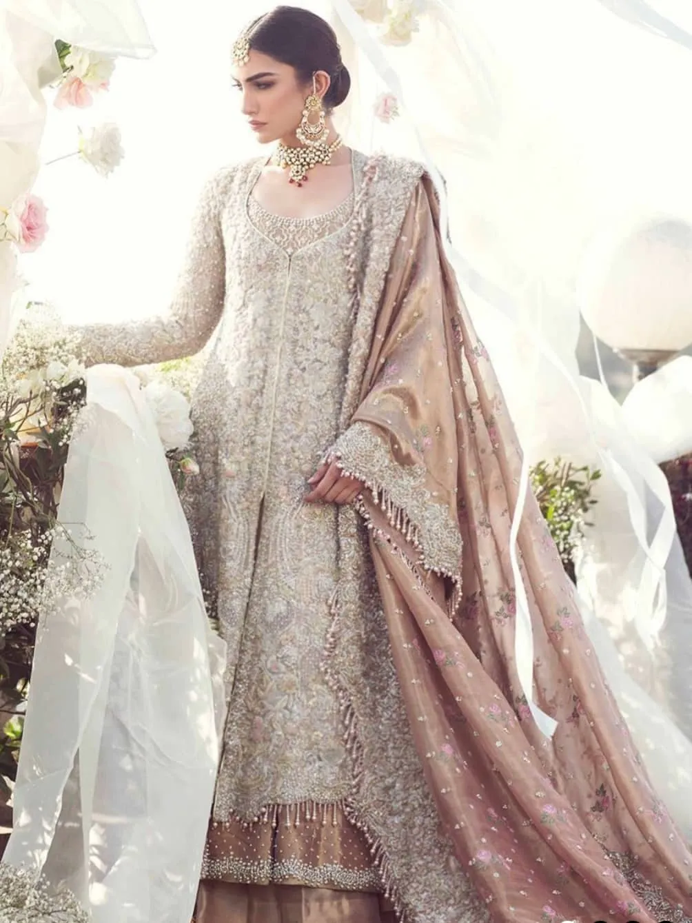 Luxury Asian Rose gold lehenga # B2035