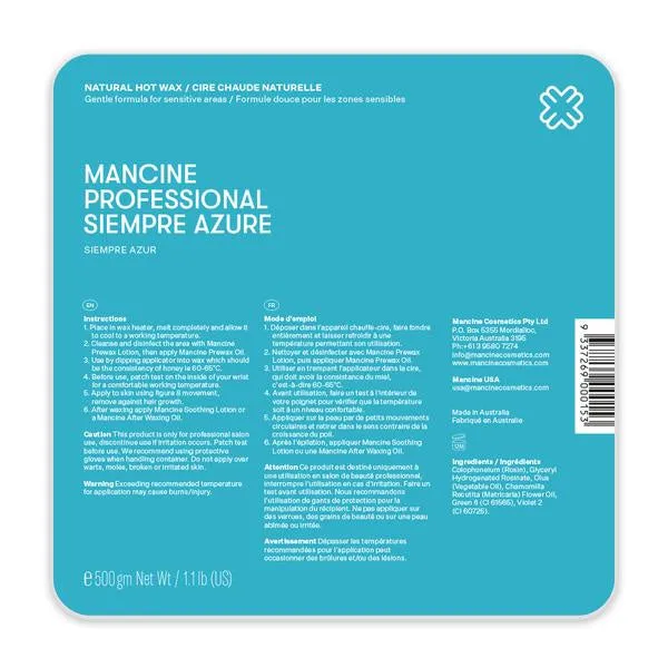 Mancine Siempre Azure Hot Wax 500gm