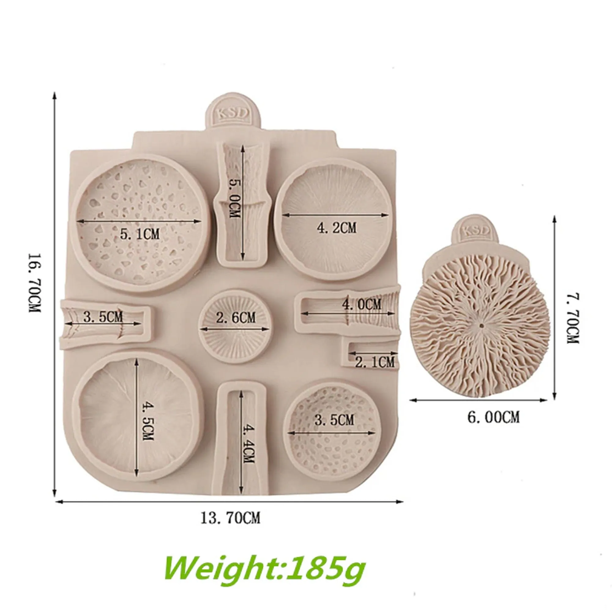 Mushroom Silicone Mold Cake Decorating Tool for Crafts, Resin, Polymer Clay.