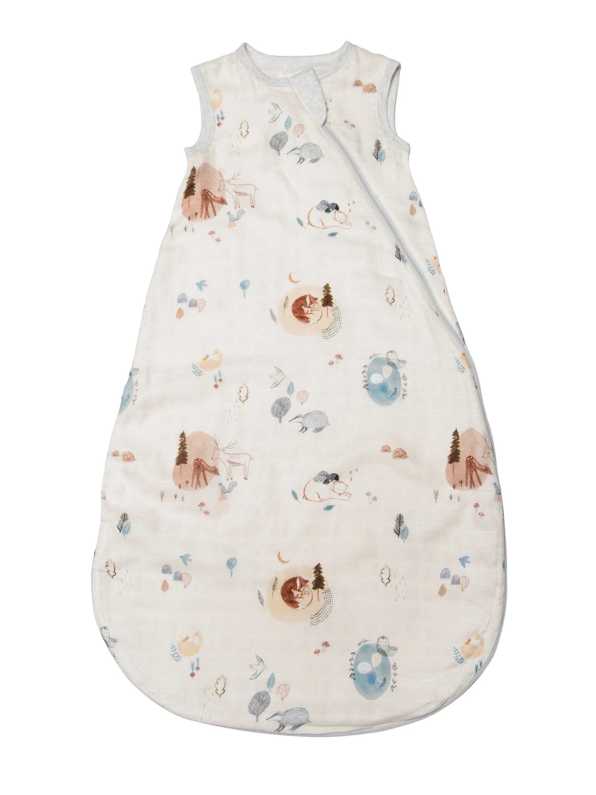 Muslin Lightweight Sleep Bag 0.5 TOG - Cozy Forest