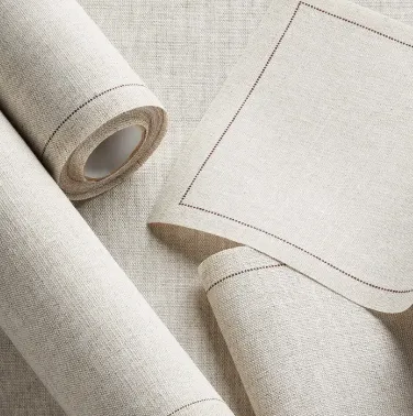 Natural Linen Perforated Party Napkins