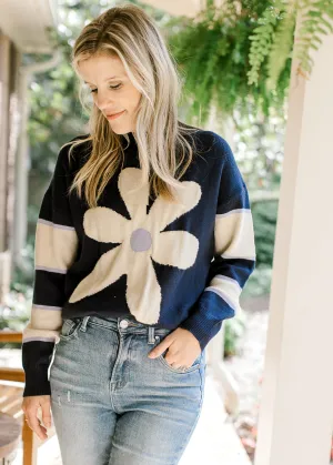 Navy Daisy Sweater