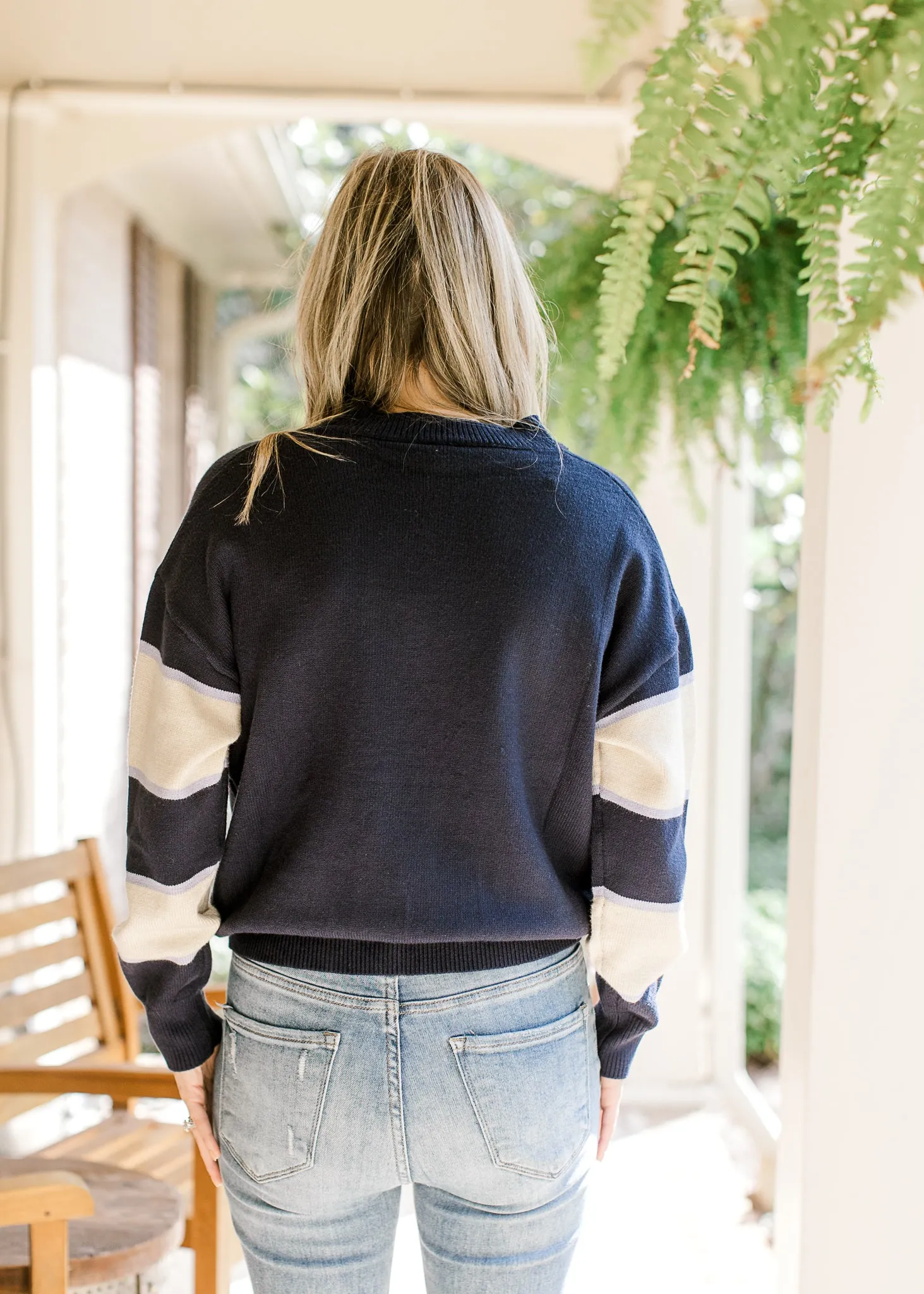Navy Daisy Sweater