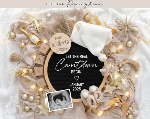New Years Digital Baby Announcement - White Hat
