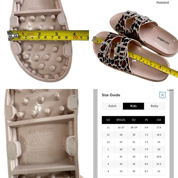 NWOB Mini Melissa Wide II Leopard Print Slides Girls Size 3