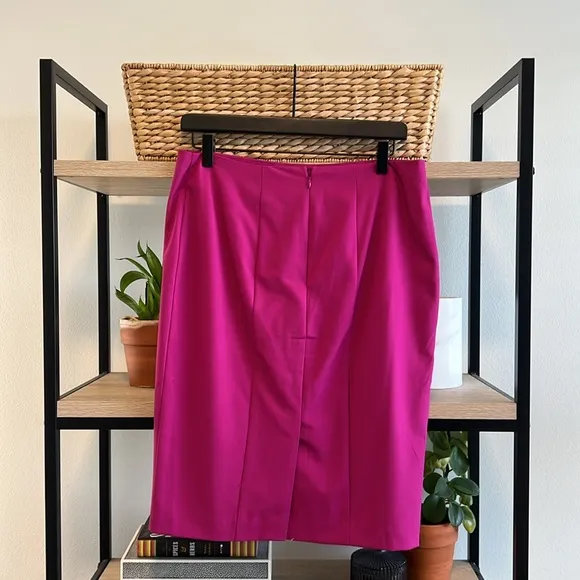 NWT Ann Taylor Pink Purple Career Woven Pencil Skirt, 6