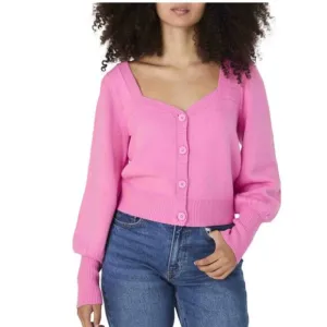 NWT French Connection Babysoft Button Front Cardigan X-Large Aurora PINK