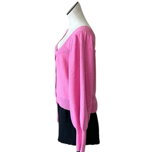 NWT French Connection Babysoft Button Front Cardigan X-Large Aurora PINK