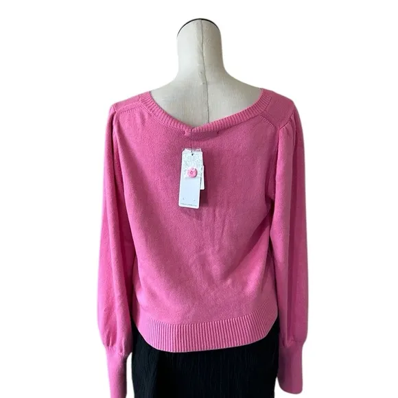 NWT French Connection Babysoft Button Front Cardigan X-Large Aurora PINK