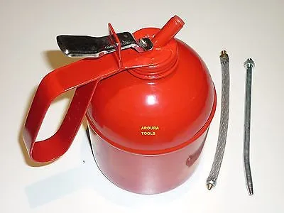 OIL CAN - METAL- 1000ml WITH FLEXIBLE & SOLID NOZZLE - NEW