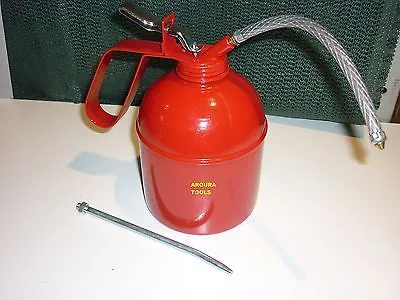 OIL CAN - METAL- 1000ml WITH FLEXIBLE & SOLID NOZZLE - NEW