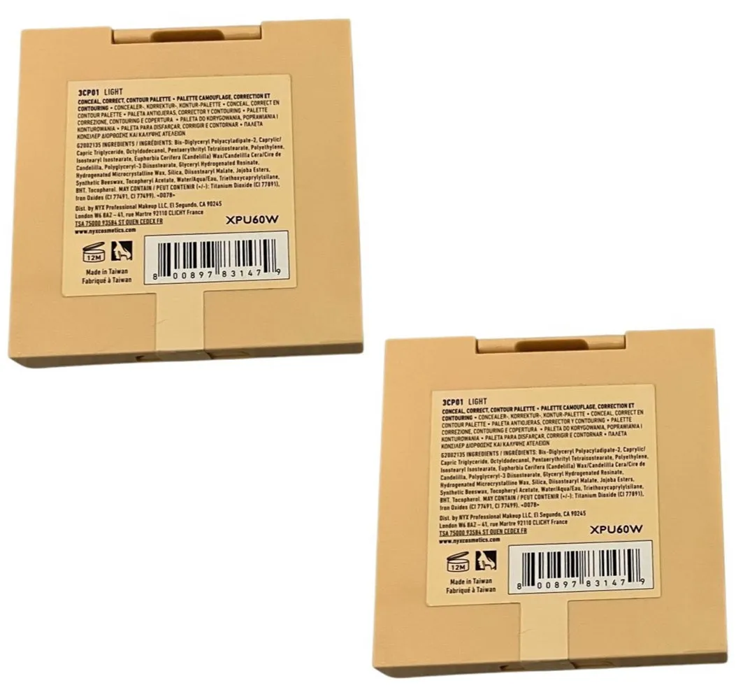 Pack of 2 NYX Conceal Correct Contour Palette, Light 3CP01