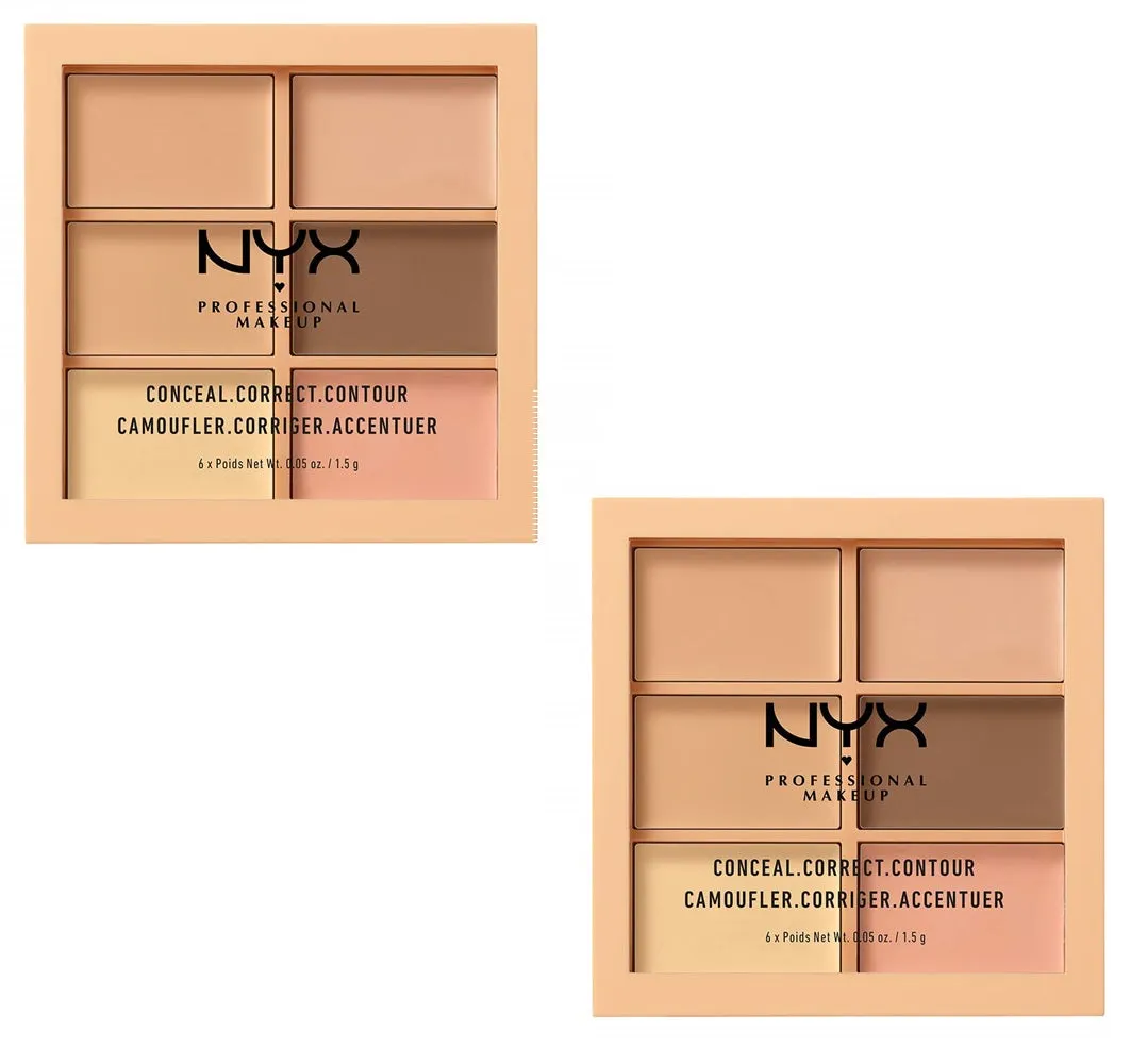 Pack of 2 NYX Conceal Correct Contour Palette, Light 3CP01