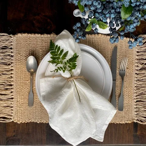 Placemat - Natural Woven with Fringe