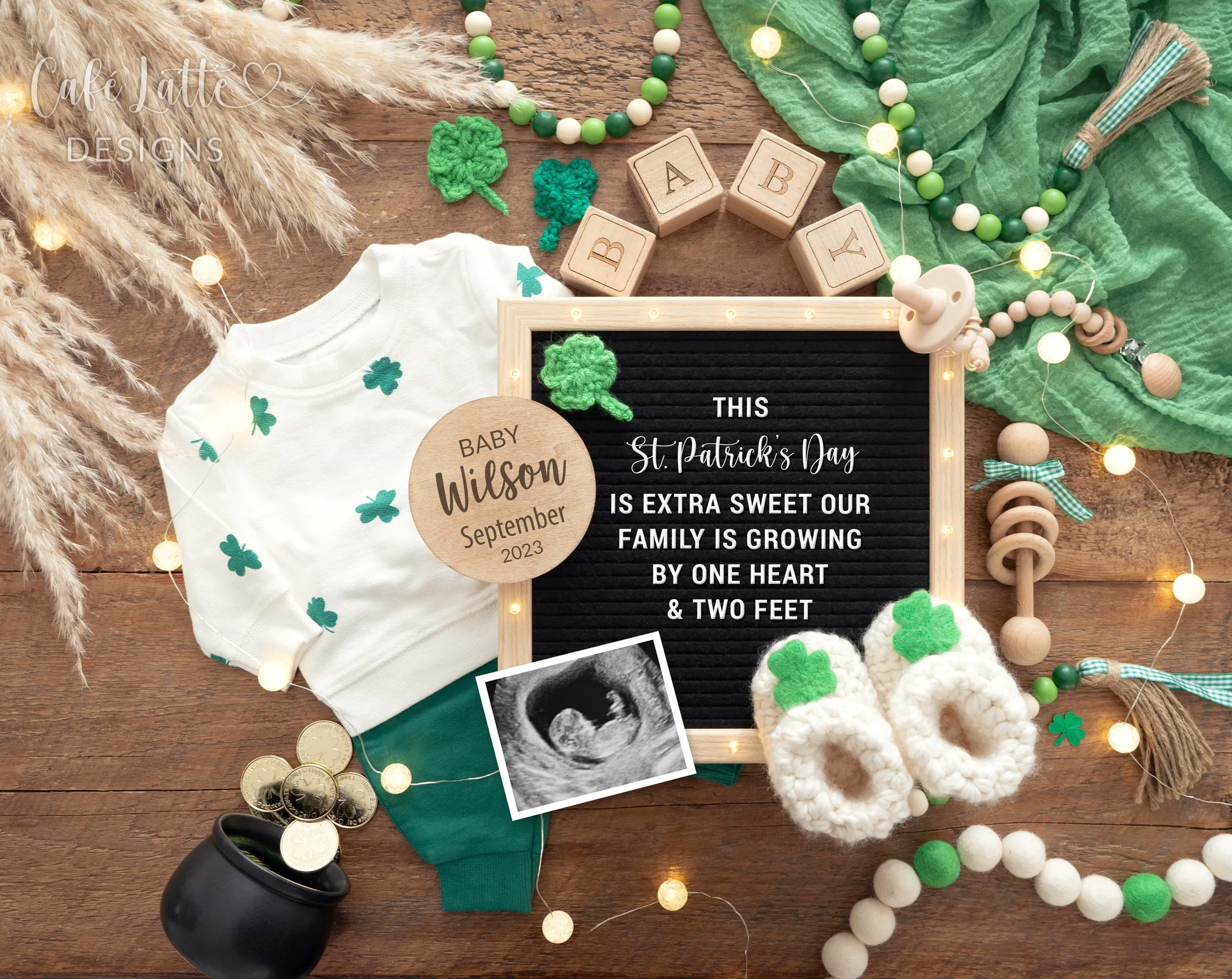 Pregnancy Announcement Digital St Patricks Day Baby Reveal For Social Media