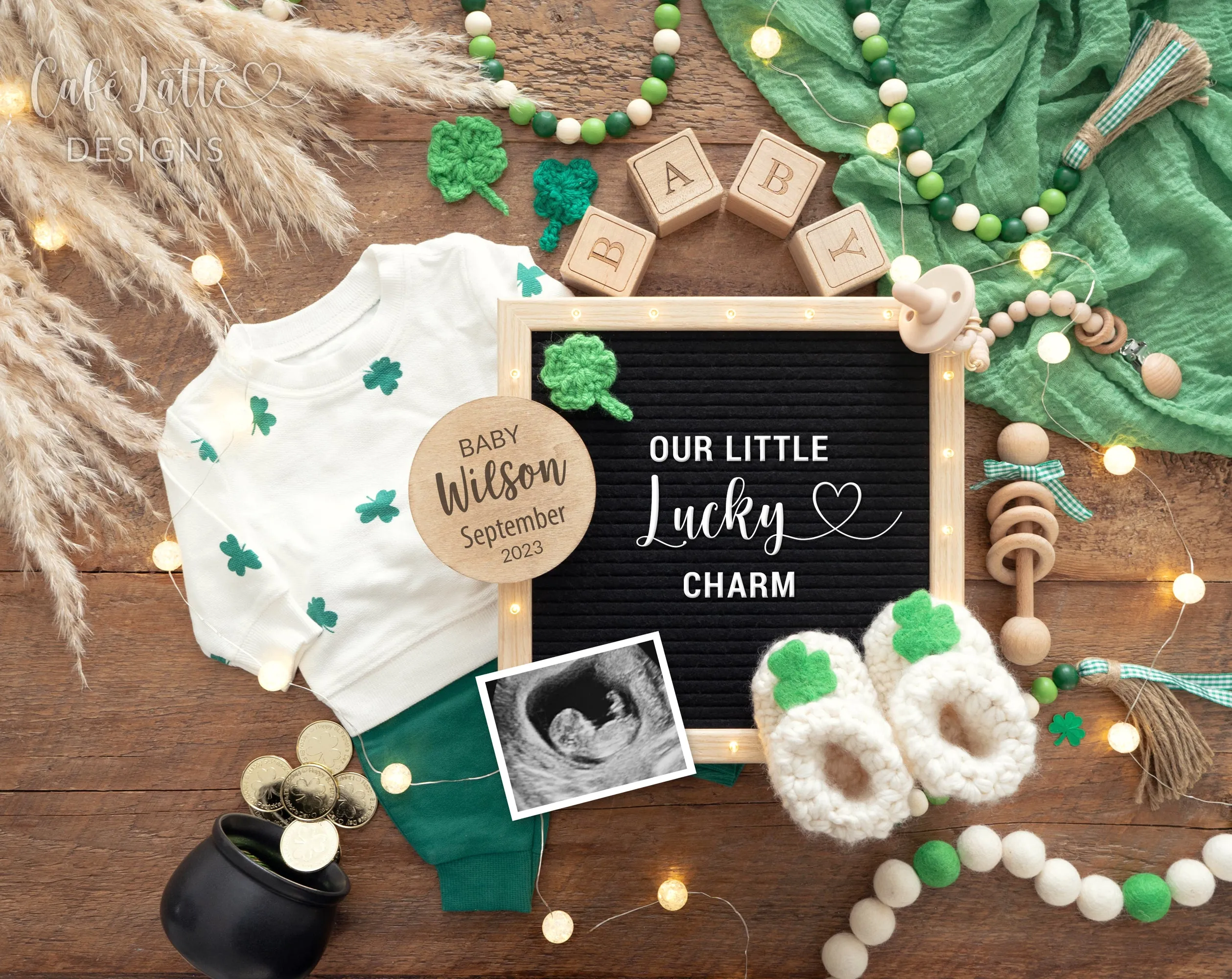 Pregnancy Announcement Digital St Patricks Day Baby Reveal For Social Media
