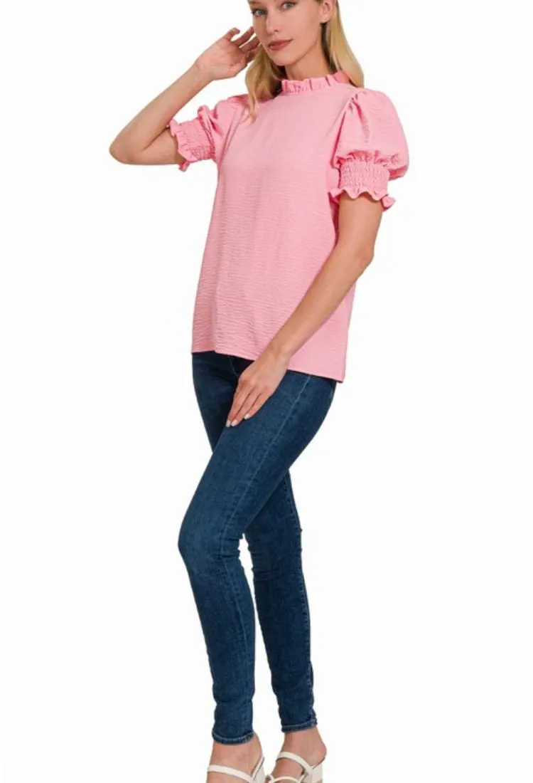 Preslee Woven Puff Sleeve Blouse