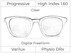 Progressive - Varilux - Physio DRx - Digital - High Index 1.60 - Clear