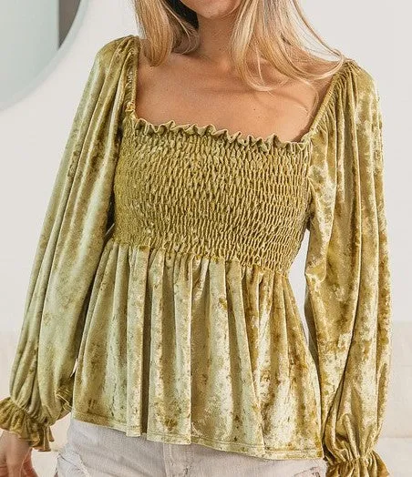 "Crushed It" Velvet Top