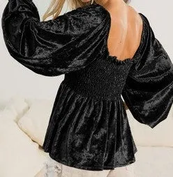 "Crushed It" Velvet Top