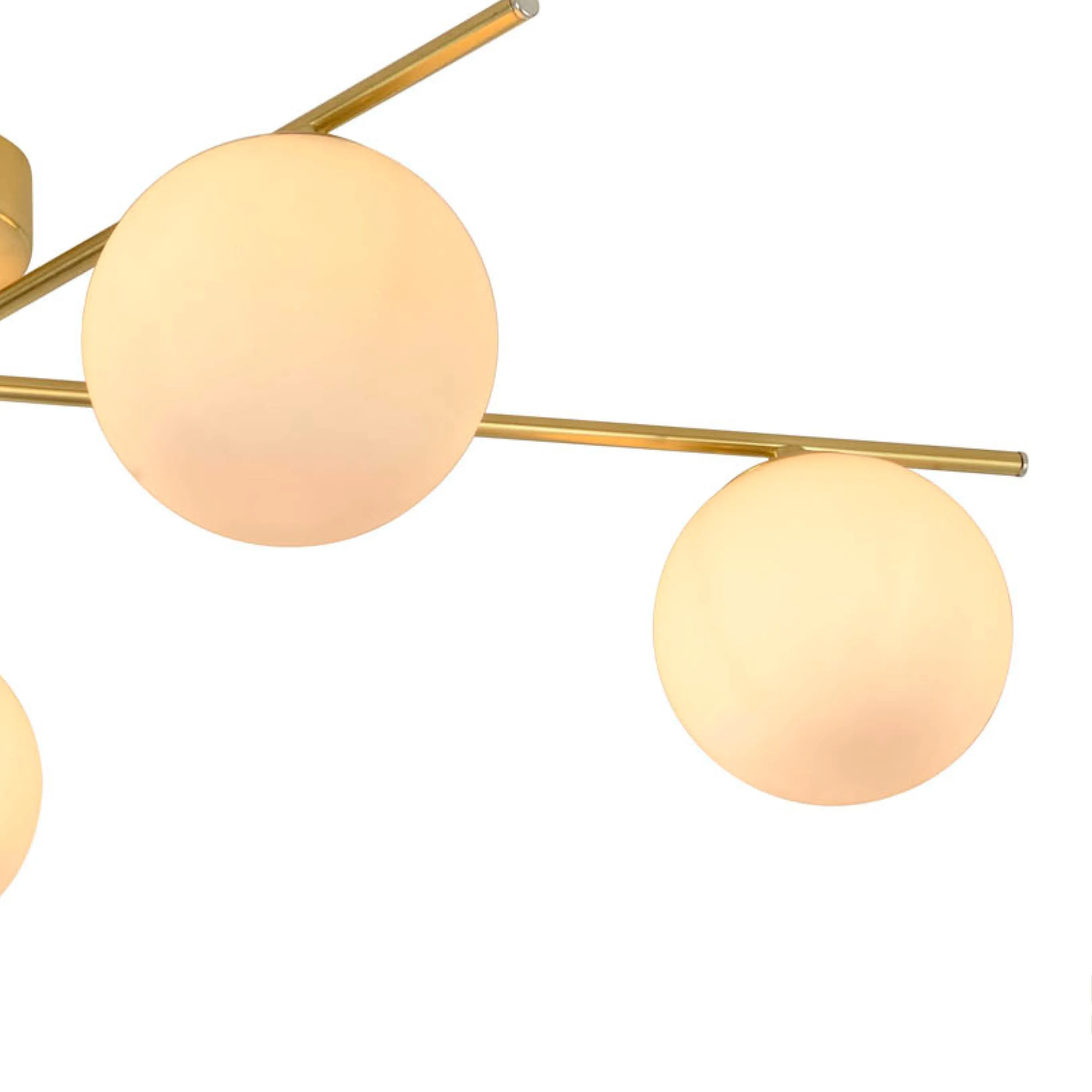 Salle 5 Light Modern Gold Flush Frosted Glass Ceiling Light