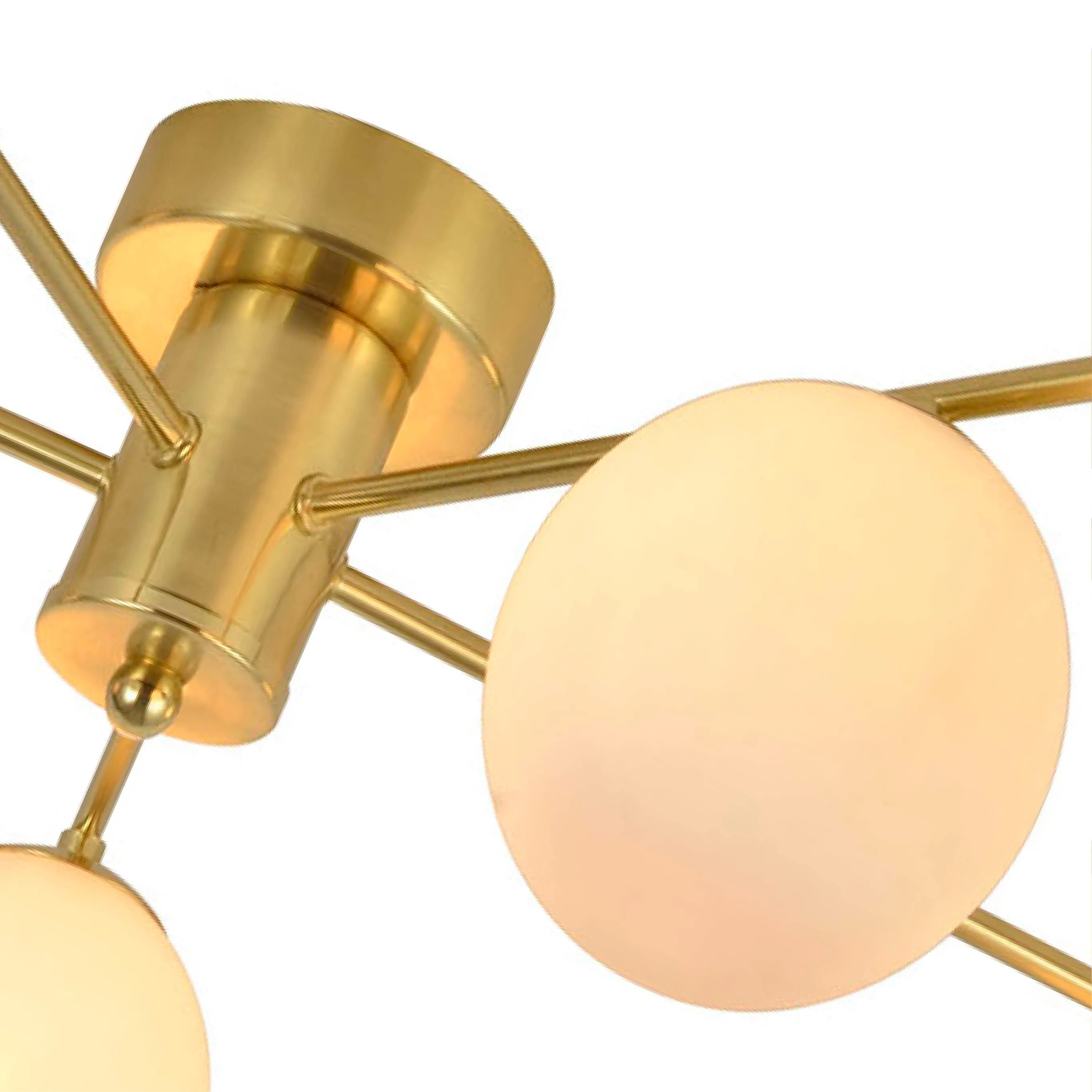 Salle 5 Light Modern Gold Flush Frosted Glass Ceiling Light