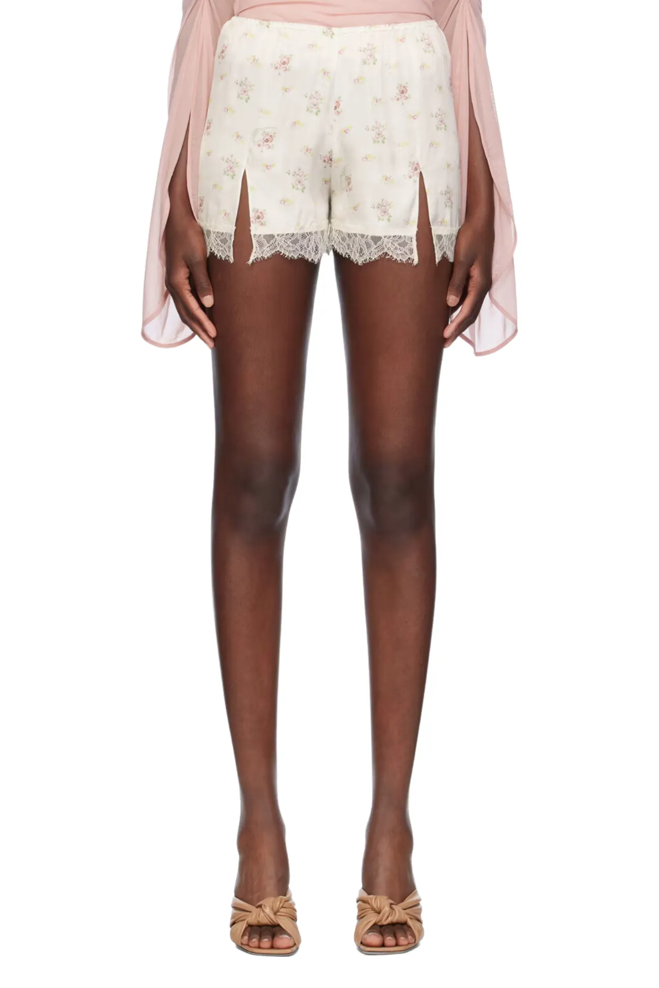 Satin Print Floral Shorts