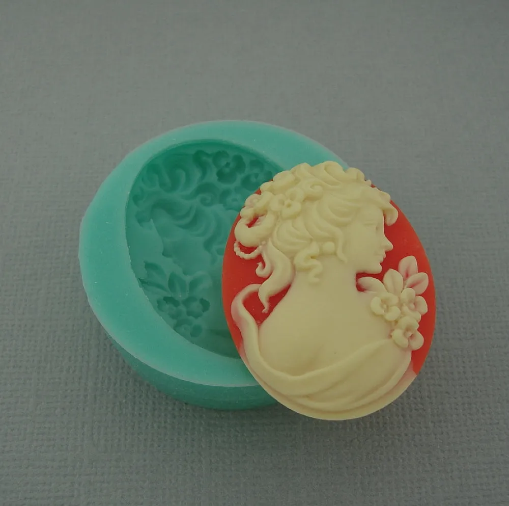 Silicone Mold   Edwardian Lady  for Crafts, Jewelry, Resin, Polymer Clay.