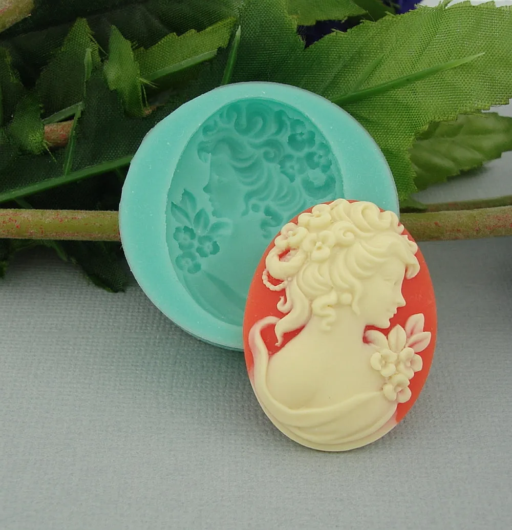 Silicone Mold   Edwardian Lady  for Crafts, Jewelry, Resin, Polymer Clay.
