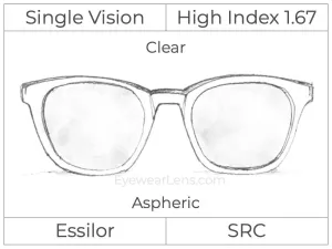 Single Vision - High Index 1.67 - Clear - Aspheric